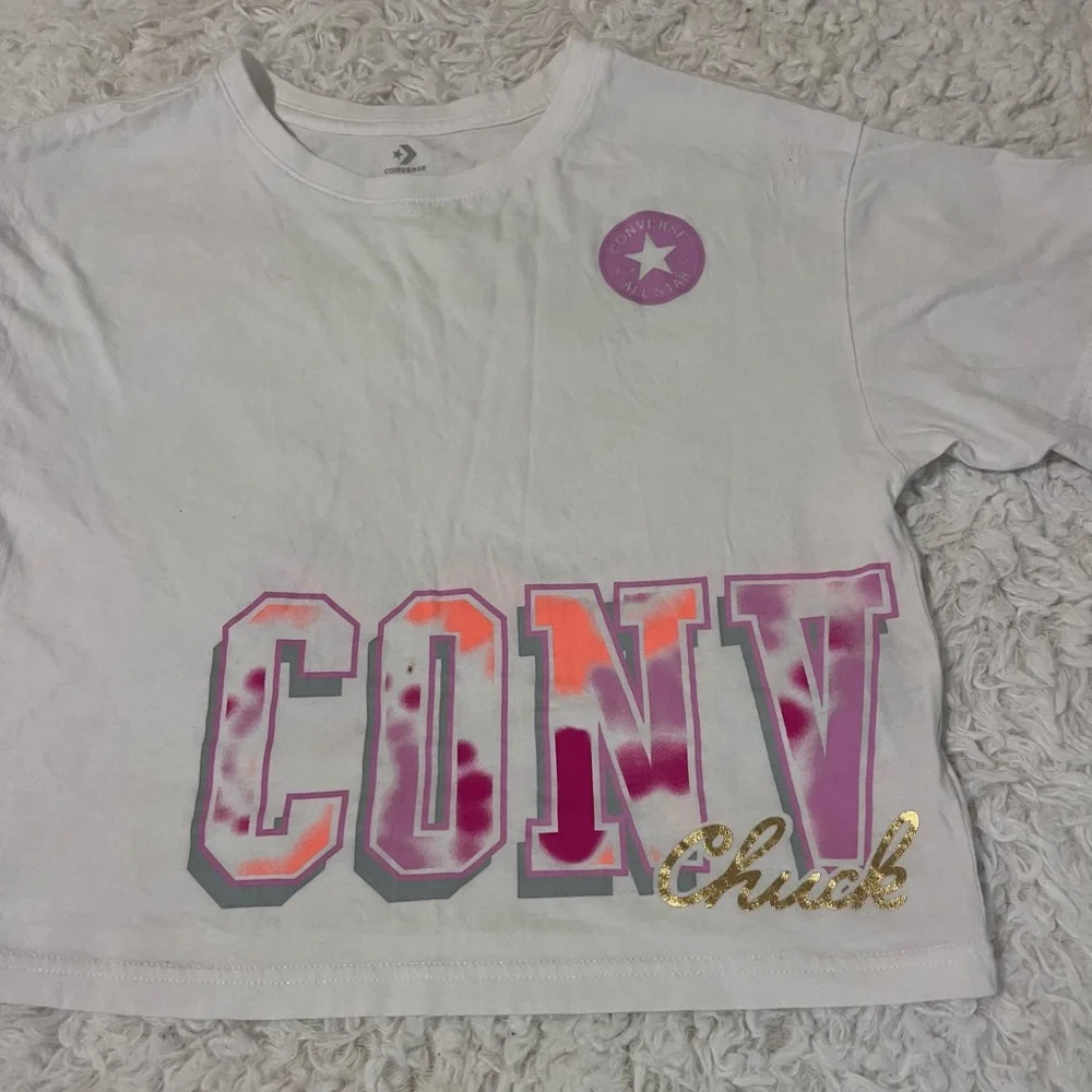 Converse White Short Sleeve Crew Tee - Kids